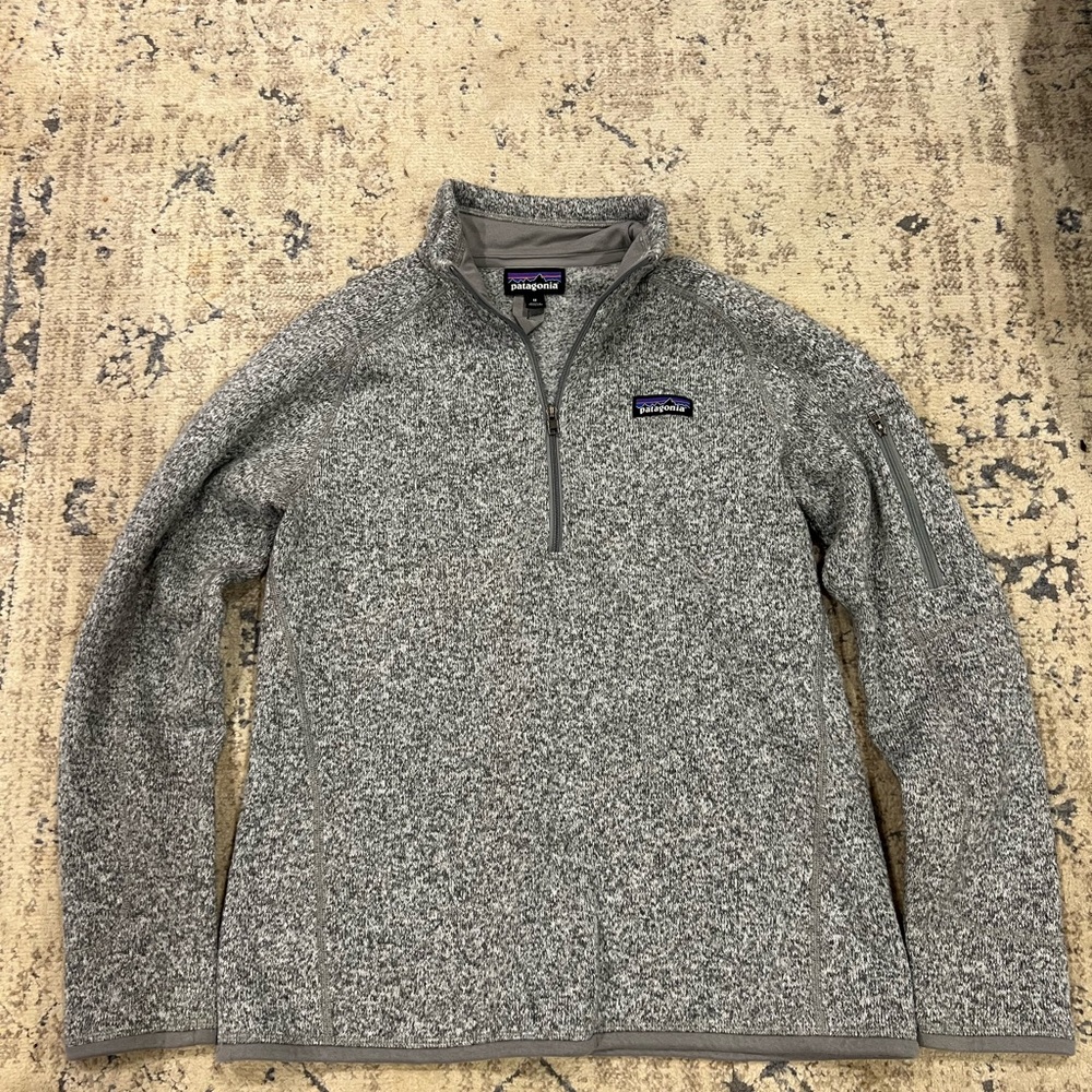 patagonia womens better sweater Fleece 1/4 zip Size m Grey